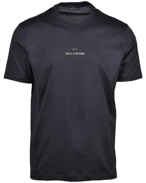 Paul & Shark Tops ,Zwart ,Katoen T-Shirt - Blauw