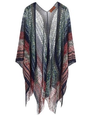 Missoni Capuchon Cape - Blauw