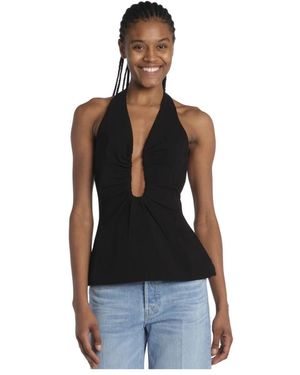 Misha Tops ,Zwart ,Polyester Zwarte Top Alusia