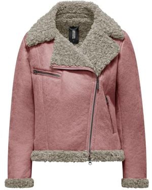 Bomboogie Metz Shearling Effect Jas Met Bont - Groen