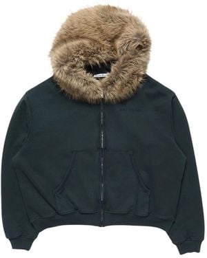 Acne Studios Pullover Mit Kunstfellkapuze - Grün