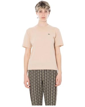 Lacoste Tops ,Katoen Relaxed Fit T-Shirt Van Zacht Katoen - Naturel