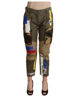 Dolce & Gabbana Camo Patchwork Trousers Pan72085 - Green