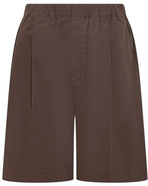 Laneus Weitgeschnittene Baumwoll-Bermudashorts - Braun