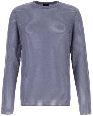 Giorgio Armani Round-Neck Knitwear - Azul