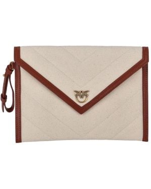 Pinko Canvas Flache Geldbörse Mit Griff - Natur