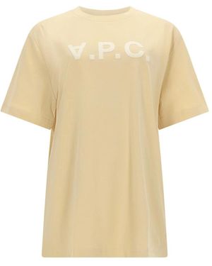 A.P.C. Tops ,Katoen Standard Grand Vpc T-Shirt - Naturel