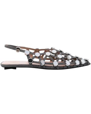 The Attico Grijze Ballerina Platte Schoenen - Bruin