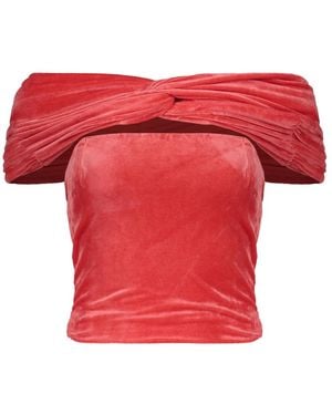 Alberta Ferretti Elegante Fluwelen Top - Rood