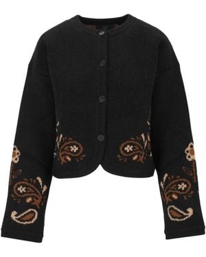 Alanui Intarsia Sjaalvest - Zwart