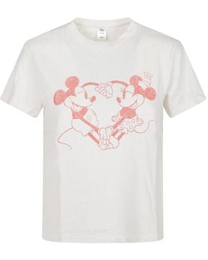 RE/DONE Tops ,Wit ,Classic Disney Heart Hands T-Shirt