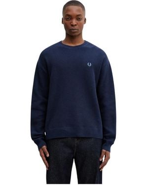 Fred Perry Round-Neck Knitwear - Blu