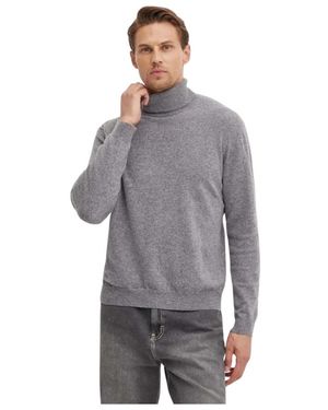 Benetton Rollkragenpullover Aus 100% Schurwolle - Grau