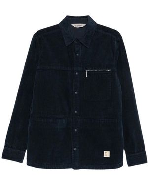 Aspesi Kledingstuk-Geverfd Ongevoerd Corduroy Overhemd - Blauw