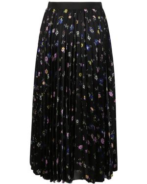 Sacai Rokken ,Veelkleurig ,Polyester Gebloemde Plissé Midi Rok - Zwart