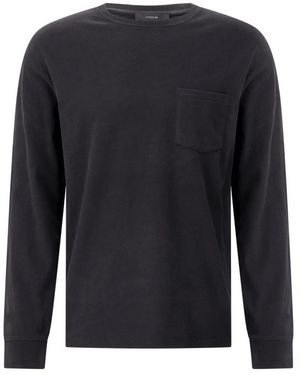 Vince Katoenen Longsleeve Met Ronde Hals - Blauw
