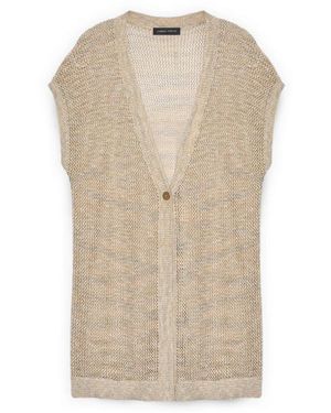 FIORELLA RUBINO Maxi Lochstrick-Gilet - Natur