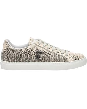 Roberto Cavalli Cobra Print Low-Top Sneakers - Wit