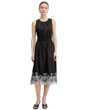 Fracomina Midi-Baumwollkleid - Schwarz