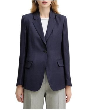 Marella Jassen ,Blauw ,Linnen Viscose-Linnen Blazer