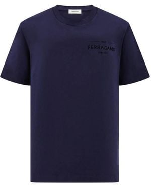 Ferragamo Tops ,Blauw ,Katoen T-Shirt