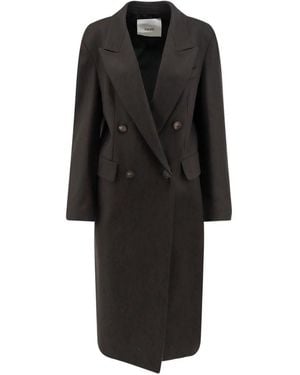 Hevò Double-Breasted Coats - Nero