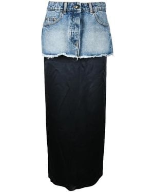 Semicouture Falda Casual De Algodón, Mujer, Talla - Azul