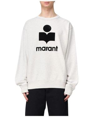Isabel Marant Grauer Logo-Sweatshirt Mit Lockerer Passform - Weiß