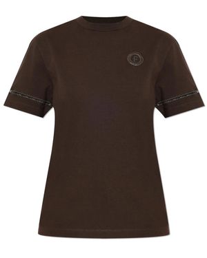 Ferragamo T-Shirt Met Decoratieve Rand - Bruin