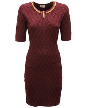 Elisabetta Franchi Knitted Dresses - Red