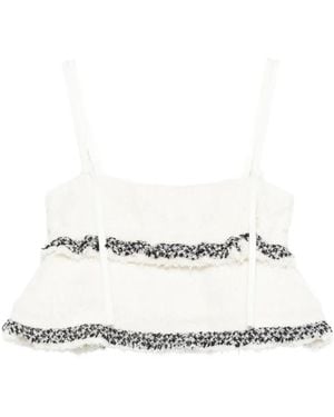 Sacai Tweed Pullover - Weiß