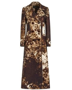 Roberto Cavalli Double-Breasted Coats - Brown