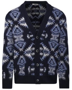 Altea Strickjacke Mit Hohem Kragen - Blau