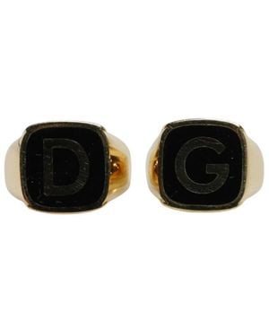 Dolce & Gabbana Accessoires ,Geel ,Signet Ring - Zwart