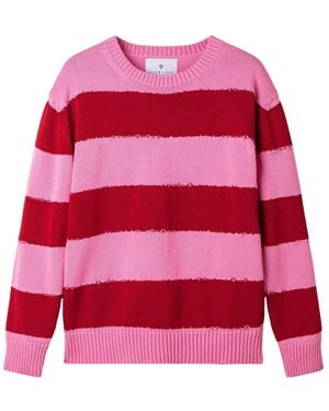 Seven Gauge Round-Neck Knitwear - Red
