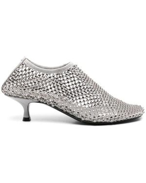 Christopher Esber Kristall Mesh Stiletto Absatz Schuhe - Weiß