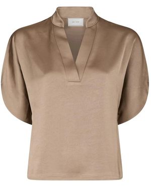 Neo Noir Blouse Van Zwaar Satijn - Naturel