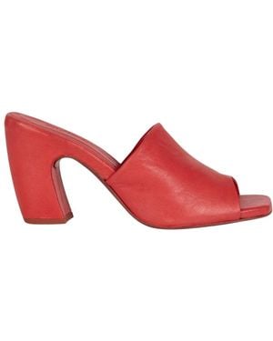 Cortana Heeled Mules - Red