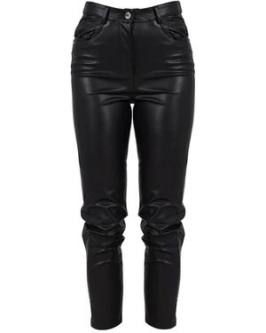 Patrizia Pepe Stilvolle Cropped Hose mit Kristallverzierungen - Schwarz