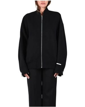 Sportmax Jassen ,Zwart ,Wol Ondata Bomber