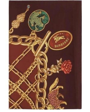 Burberry Seidenschal Mit Reiter- Und Botanischen Motiven - Braun