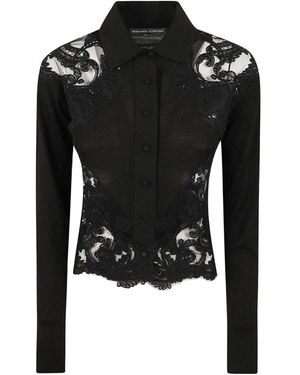 Ermanno Scervino Overhemden ,Zwart ,Gebreid Shirt