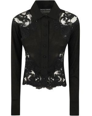 Ermanno Scervino Overhemden ,Zwart ,Gebreid Shirt