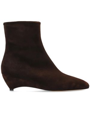 Jil Sander Schoenen ,Bruin ,Suède Enkellaarsje