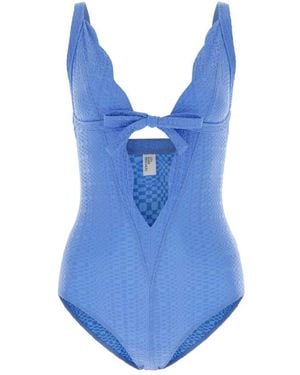 Lisa Marie Fernandez Scallop Bow Badpak - Blauw