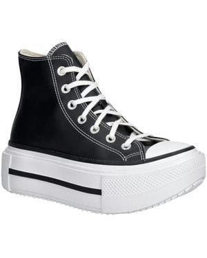 Converse Schoenen ,Zwart ,Leer Ctas Lift Double Stack - Blauw