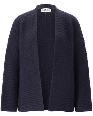 SMINFINITY Flauschiger Rippstrick-Cardigan - Blau