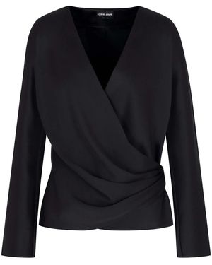 Giorgio Armani Overhemden ,Zwart ,Zwart Bos Overhemd