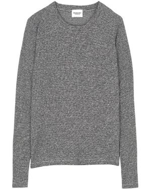 Isabel Marant Tops ,Zwart ,Katoen Kaaron Long Sleeve Top - Grijs