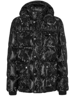 Philipp Plein Nylon Down Jacket - Zwart